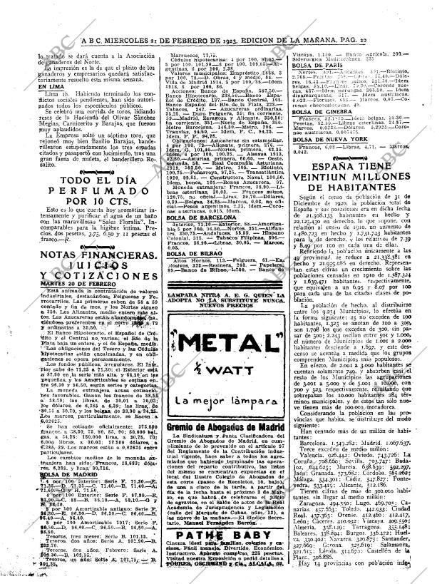 ABC MADRID 21-02-1923 página 20