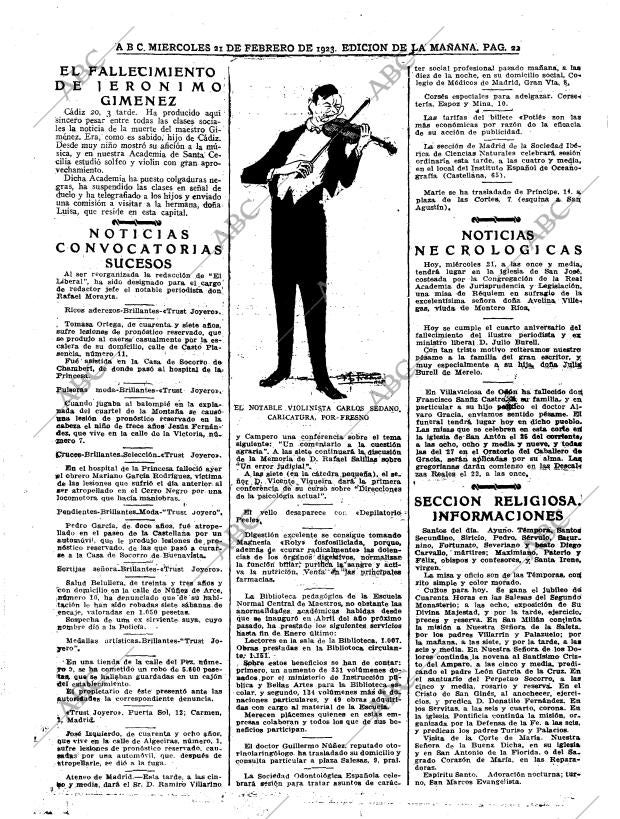 ABC MADRID 21-02-1923 página 22
