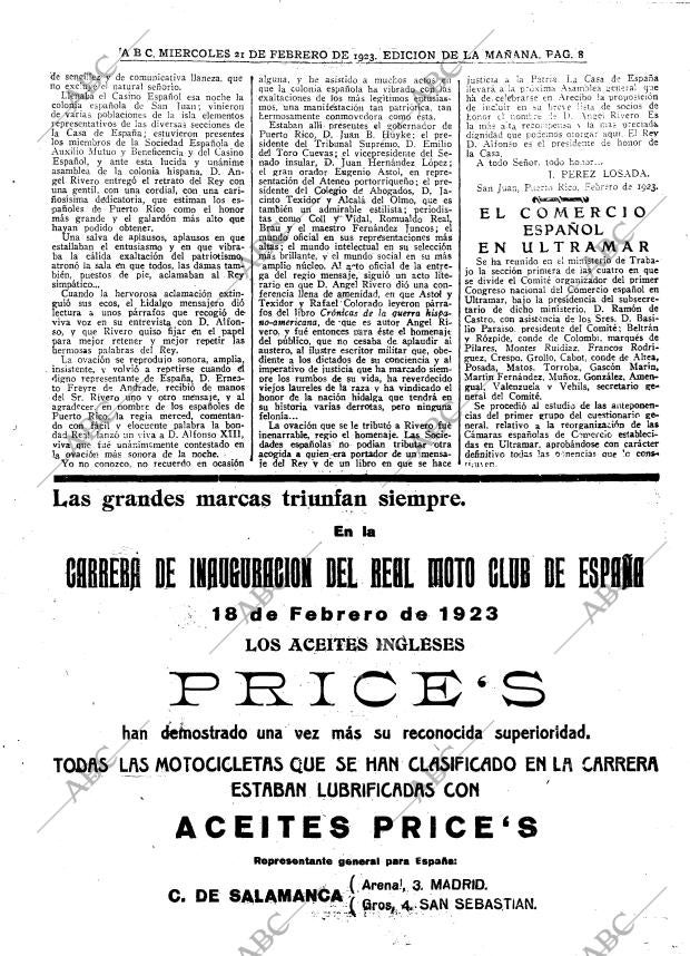 ABC MADRID 21-02-1923 página 8