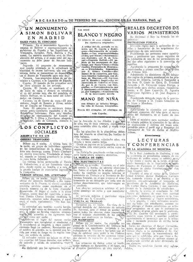 ABC MADRID 24-02-1923 página 19