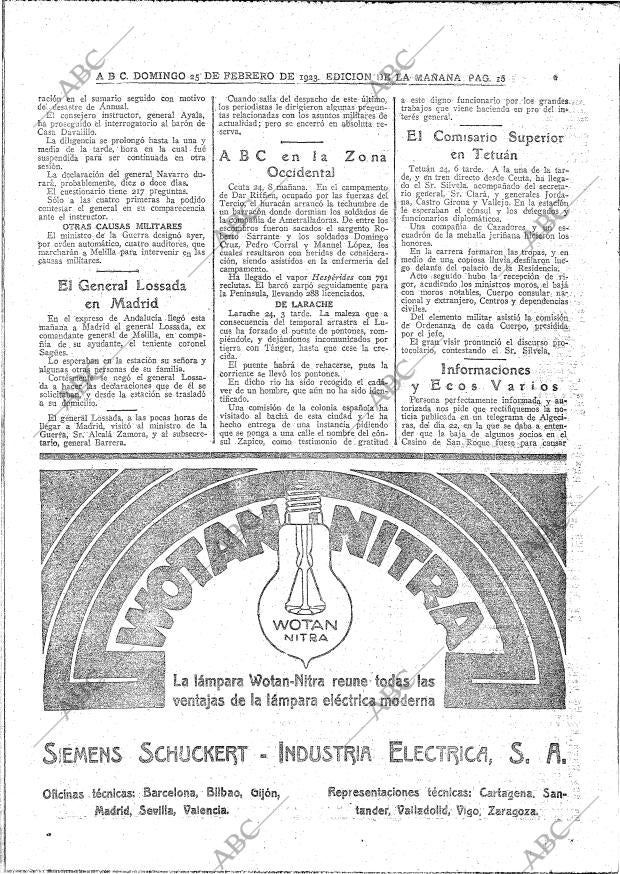 ABC MADRID 25-02-1923 página 16