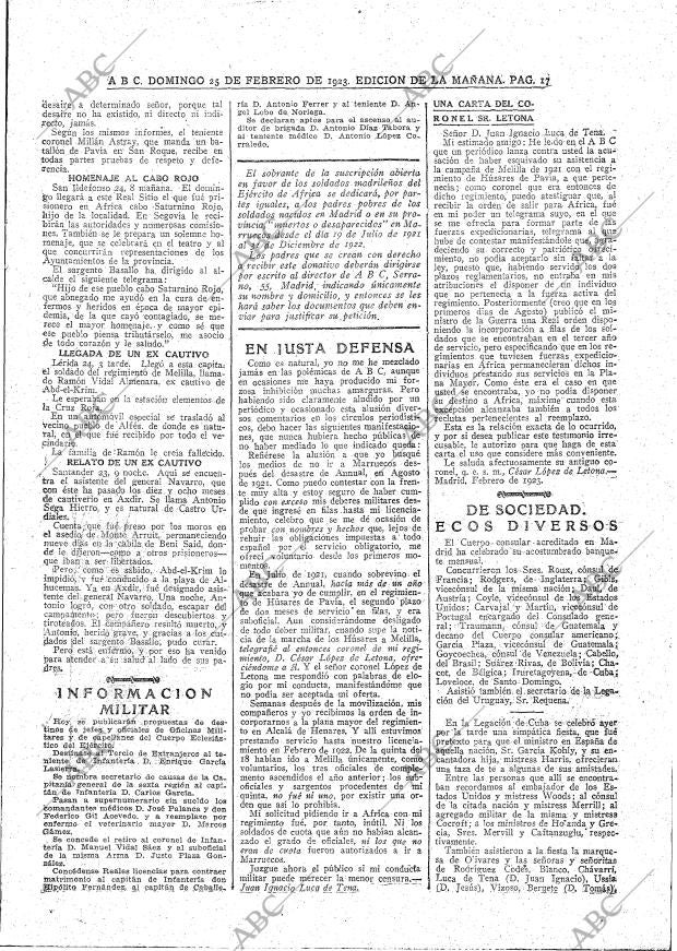 ABC MADRID 25-02-1923 página 17