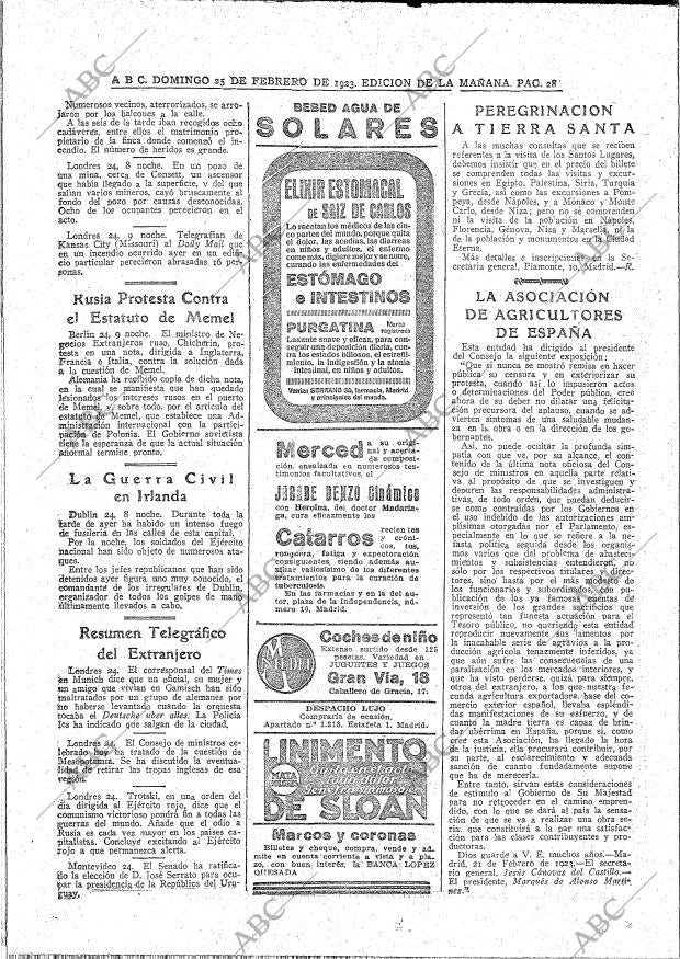 ABC MADRID 25-02-1923 página 28