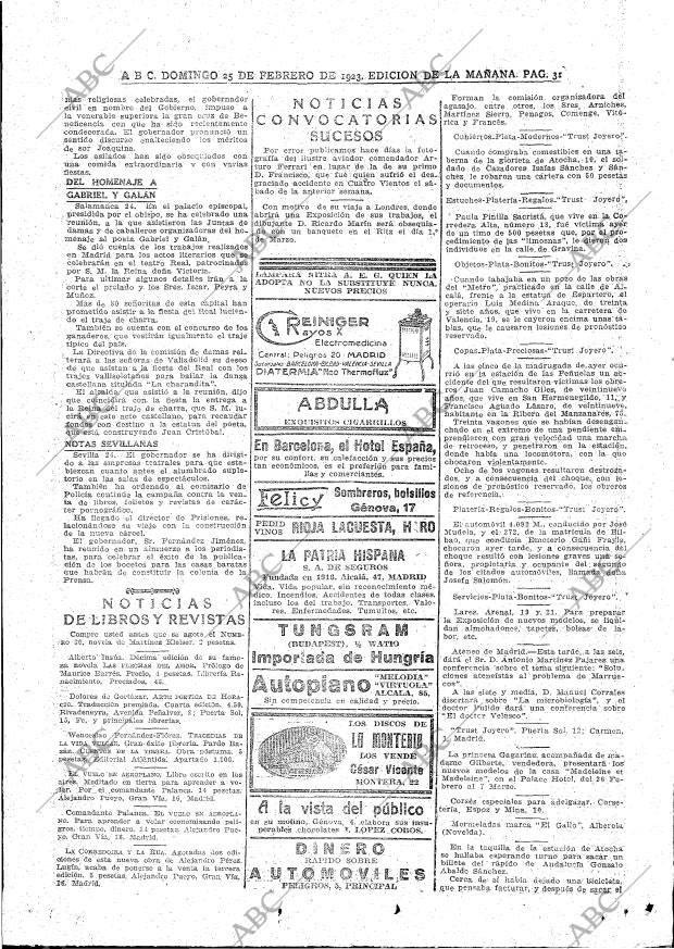 ABC MADRID 25-02-1923 página 31