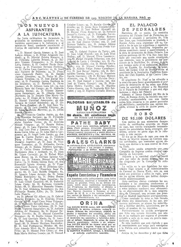 ABC MADRID 27-02-1923 página 20