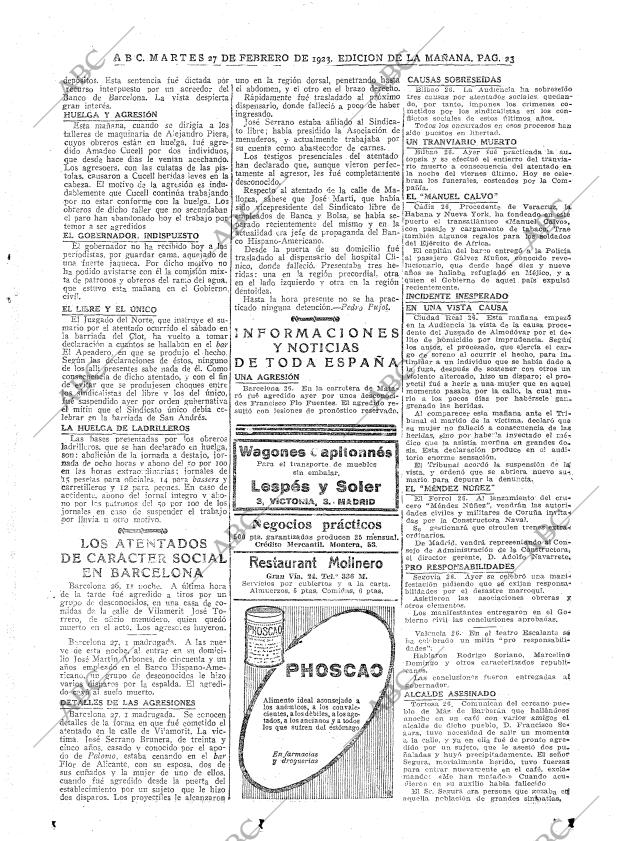 ABC MADRID 27-02-1923 página 23