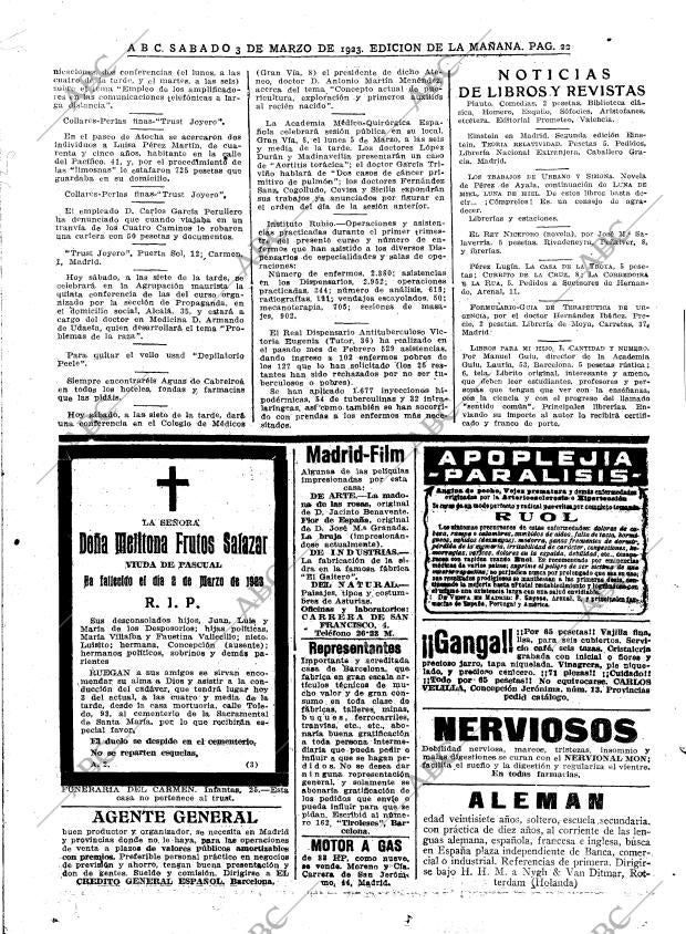 ABC MADRID 03-03-1923 página 22