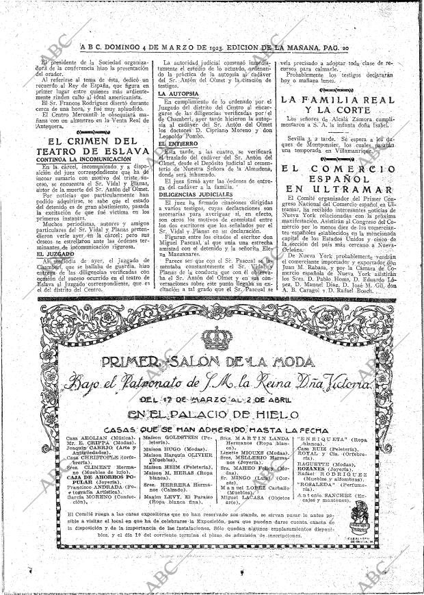 ABC MADRID 04-03-1923 página 20