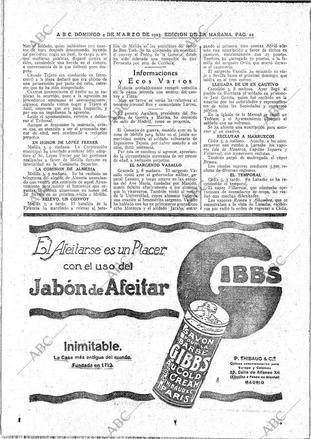 ABC MADRID 04-03-1923 página 22