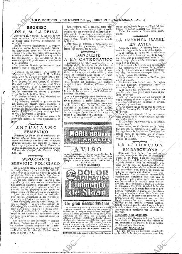 ABC MADRID 11-03-1923 página 19