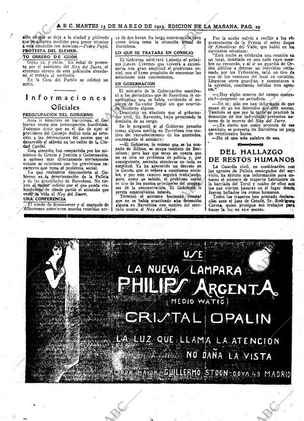 ABC MADRID 13-03-1923 página 10