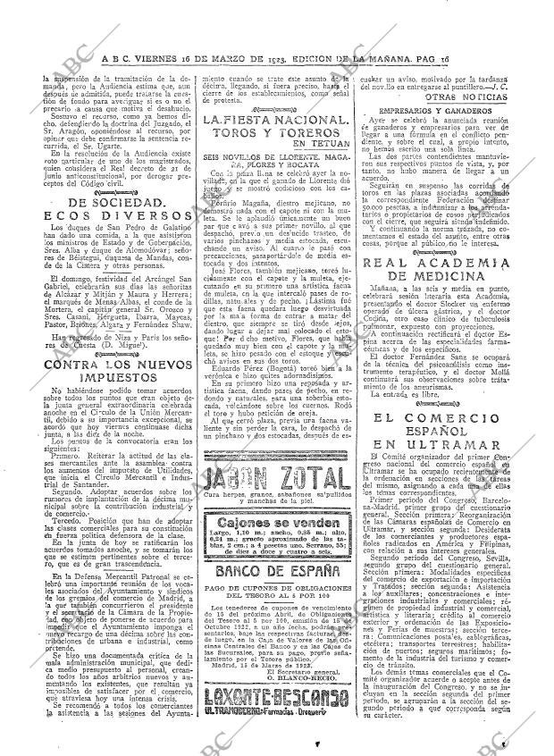 ABC MADRID 16-03-1923 página 16