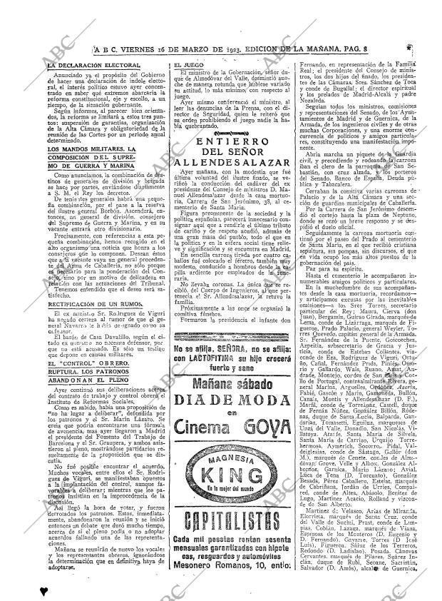ABC MADRID 16-03-1923 página 8