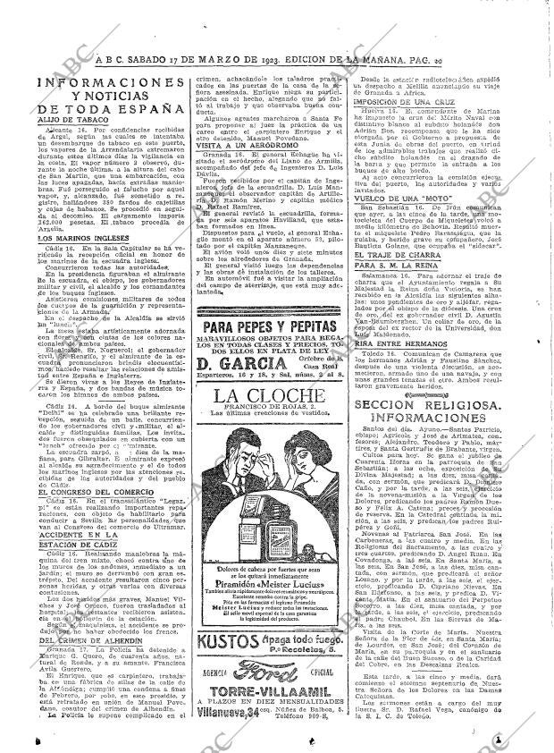 ABC MADRID 17-03-1923 página 20