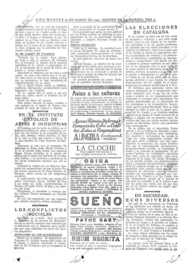 ABC MADRID 20-03-1923 página 9