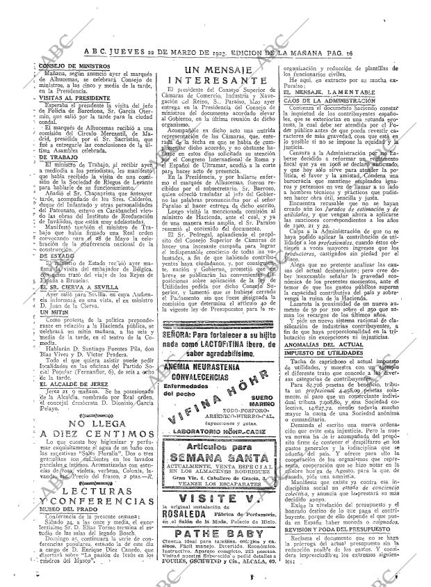 ABC MADRID 22-03-1923 página 16