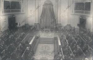 Aspecto del salón de Sesiones durante la inaugural del congreso del comercio...