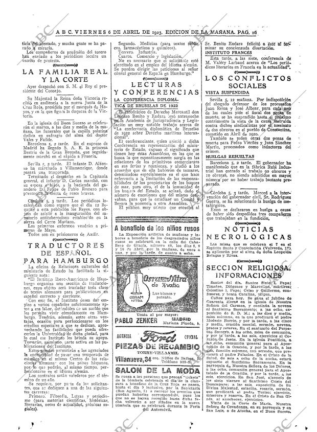 ABC MADRID 06-04-1923 página 16