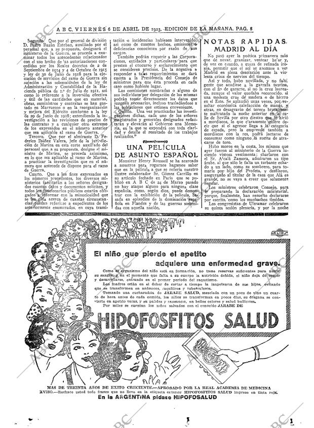 ABC MADRID 06-04-1923 página 8