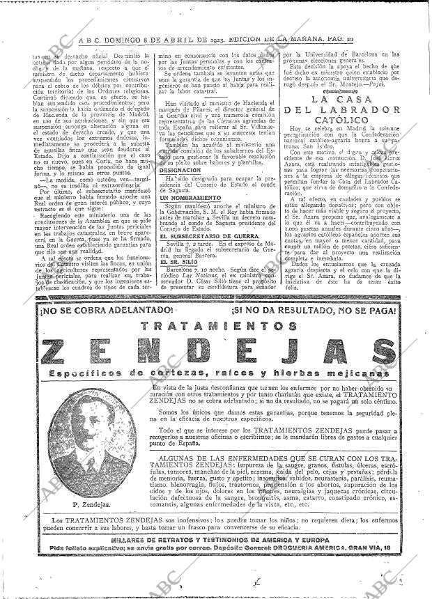 ABC MADRID 08-04-1923 página 20