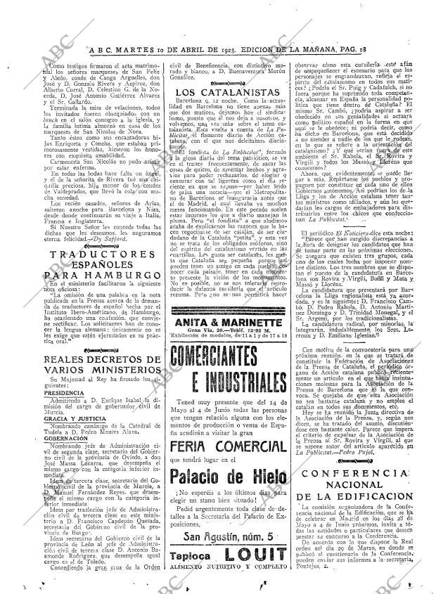 ABC MADRID 10-04-1923 página 18