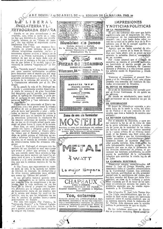 ABC MADRID 15-04-1923 página 17