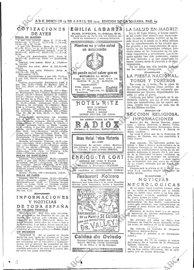 ABC MADRID 15-04-1923 página 23
