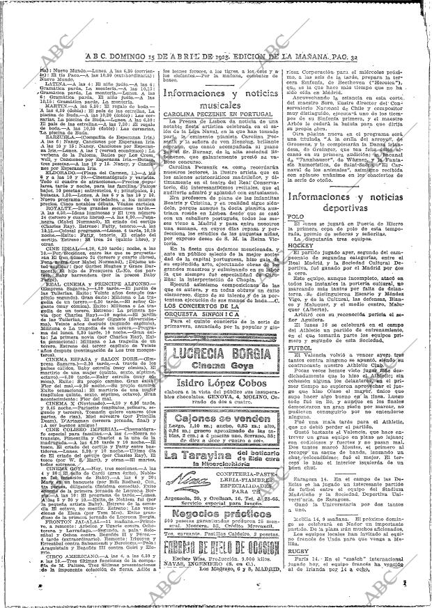 ABC MADRID 15-04-1923 página 32