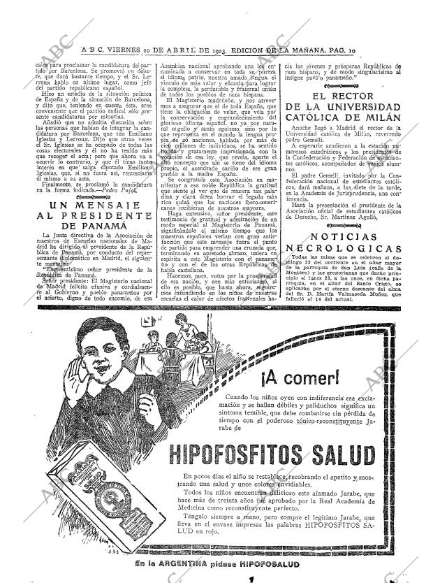 ABC MADRID 20-04-1923 página 10