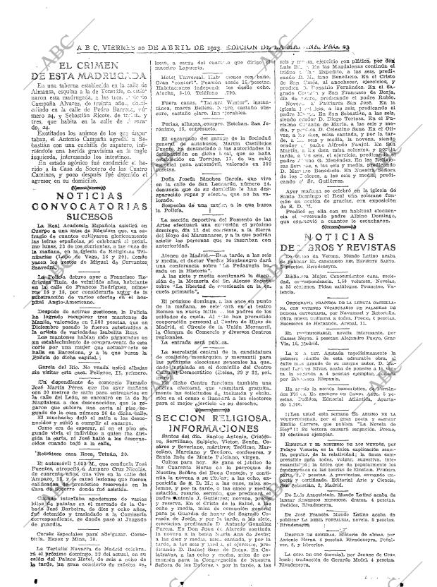 ABC MADRID 20-04-1923 página 23