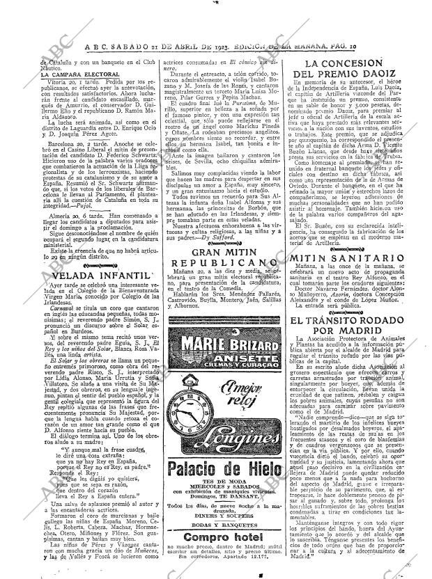 ABC MADRID 21-04-1923 página 10