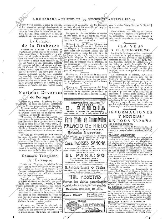 ABC MADRID 21-04-1923 página 19