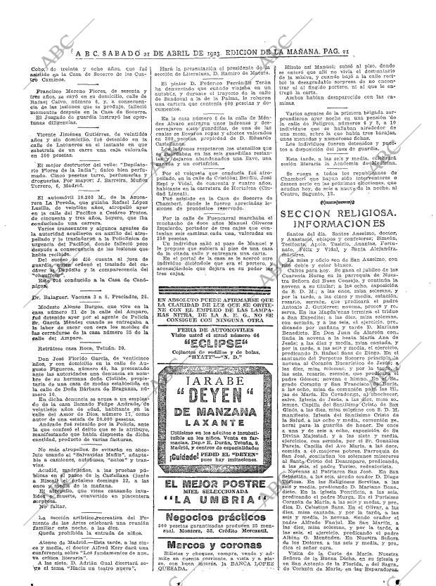 ABC MADRID 21-04-1923 página 21