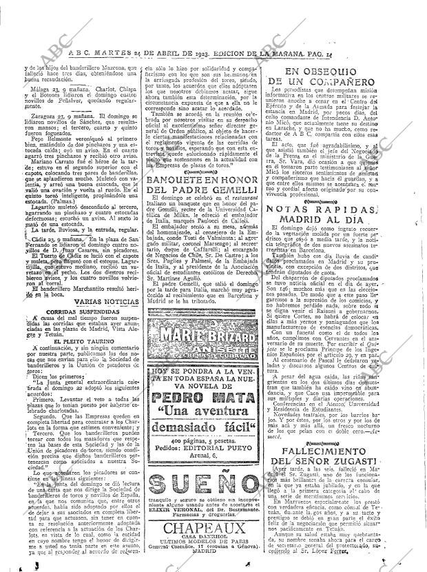 ABC MADRID 24-04-1923 página 14