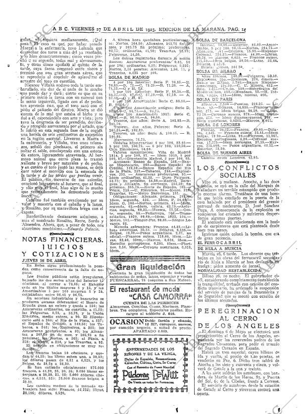 ABC MADRID 27-04-1923 página 14