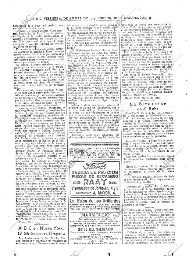 ABC MADRID 27-04-1923 página 16