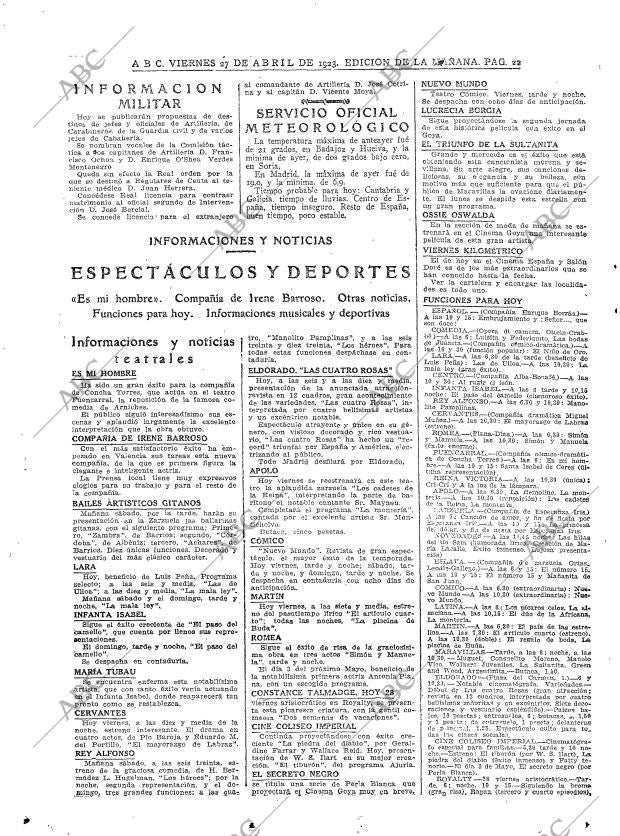 ABC MADRID 27-04-1923 página 22