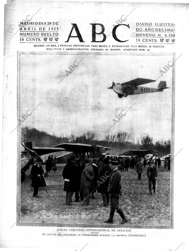 ABC MADRID 28-04-1923 página 1
