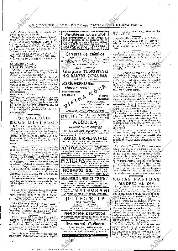 ABC MADRID 13-05-1923 página 19