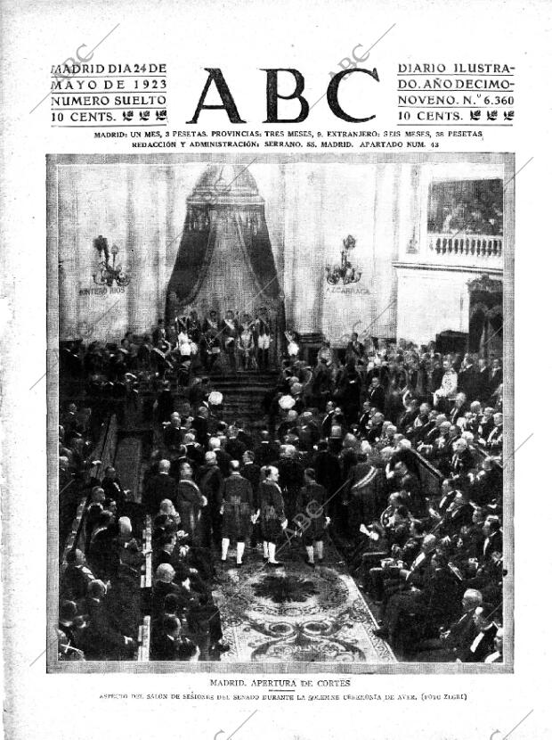 ABC MADRID 24-05-1923 página 1