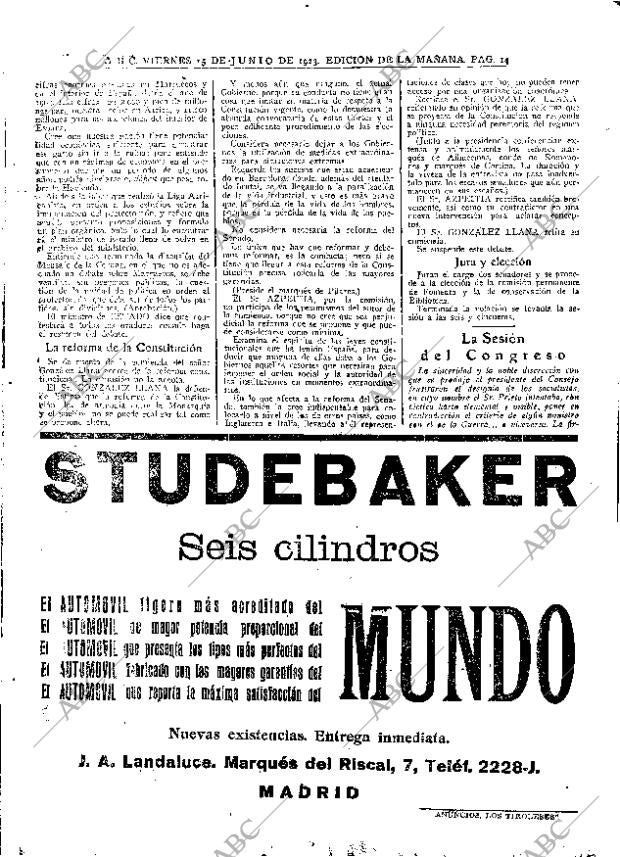 ABC MADRID 15-06-1923 página 14