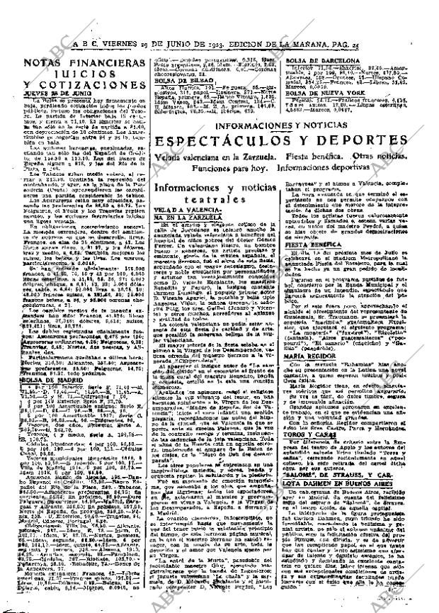 ABC MADRID 29-06-1923 página 25