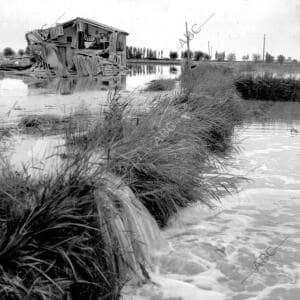 Aspecto de las inundaciones que han destruido el pueblo de San Juan de...