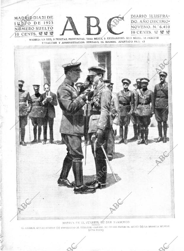 ABC MADRID 21-07-1923 página 1