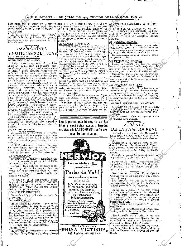 ABC MADRID 21-07-1923 página 16