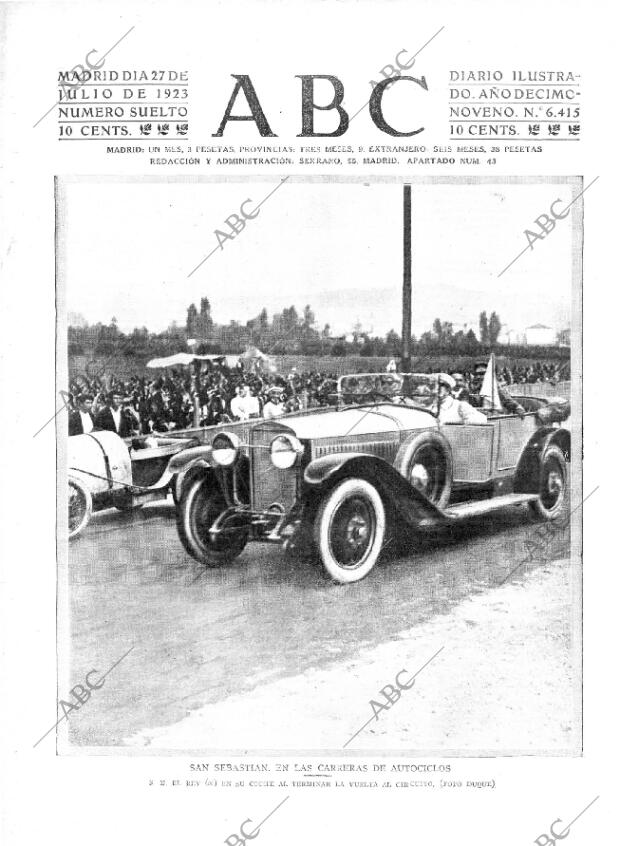 ABC MADRID 27-07-1923 página 1