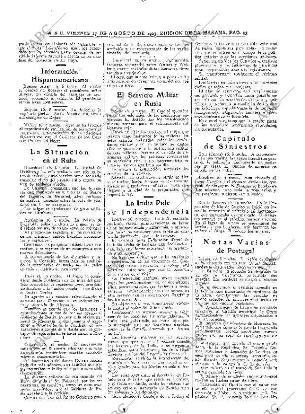 ABC MADRID 17-08-1923 página 15