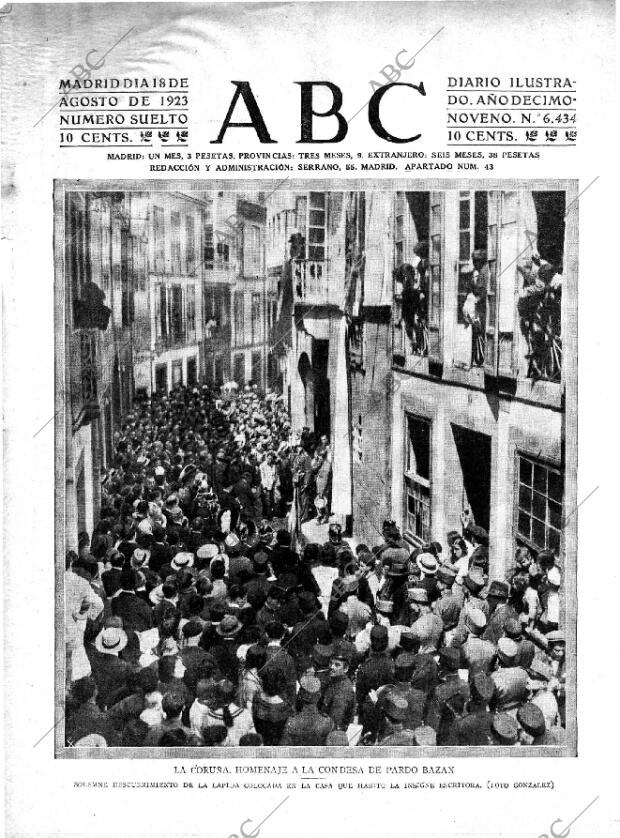 ABC MADRID 18-08-1923 página 1