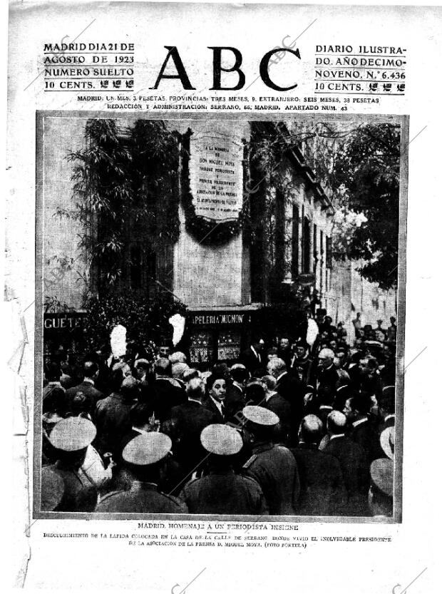 ABC MADRID 21-08-1923 página 1