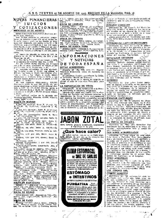 ABC MADRID 23-08-1923 página 18